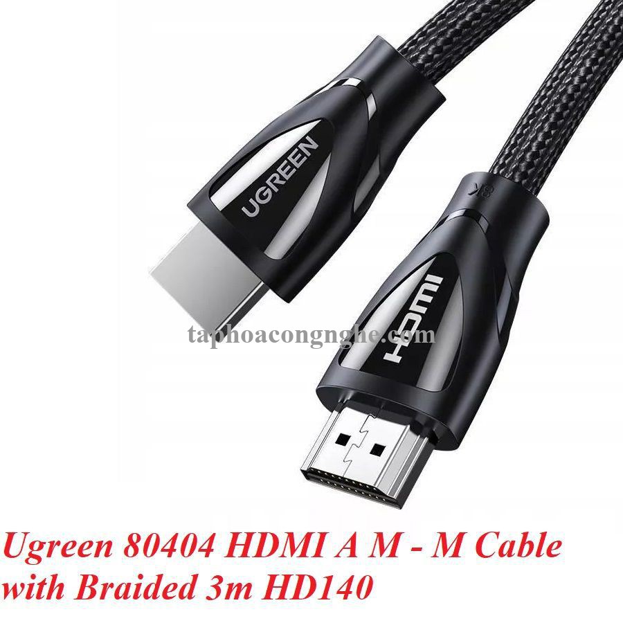 Ugreen 80404 3M 2.1 8K 60Hz 48Gbps 4k 120 hz màu đen Cáp HDMI 2.1 độ phân giải siêu Cao HD140 30080404